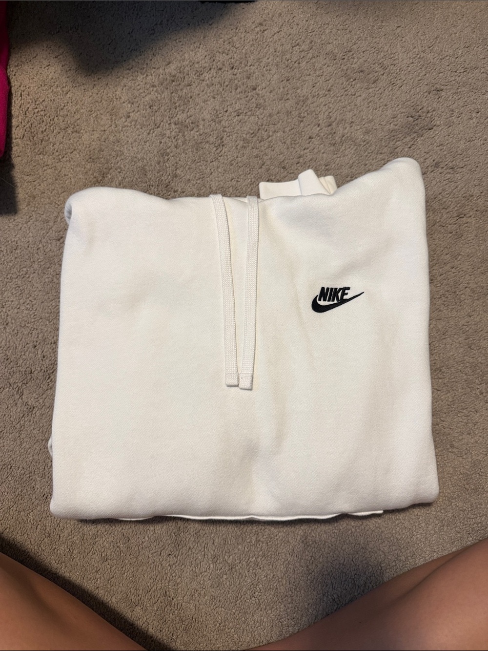 Nike White Hoodie with Black Logo